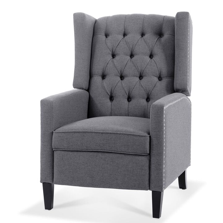 Olympia Bay, Inc. - 27.16" Wide Manual Wing Chair Recliner; Dark Gray
