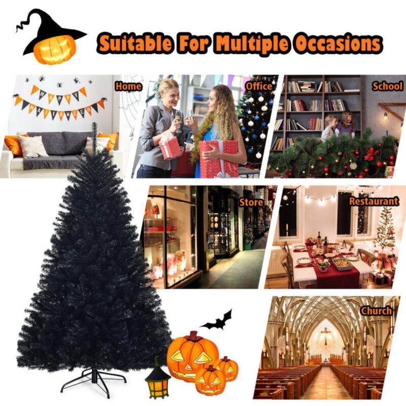 Hivvago 6 Feet Hinged Artificial Halloween Christmas Tree