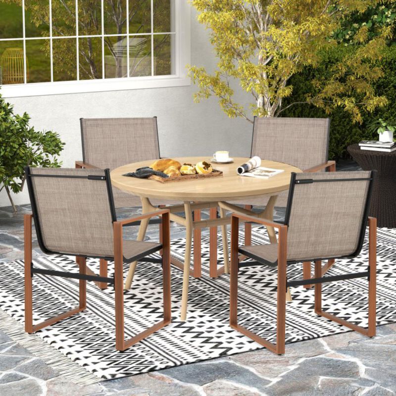 Hivvago Outdoor Dining Chairs with Breathable Seat and Backrest Set of 2