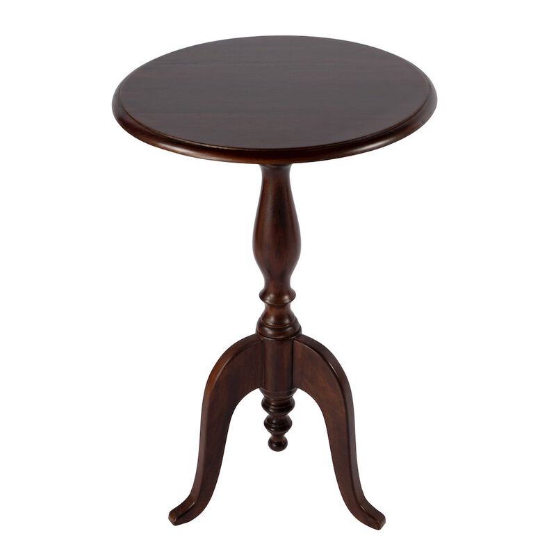 Butler Specialty Tia 18 in. W Round Wood Pedestal Side Table, Brown image number 1