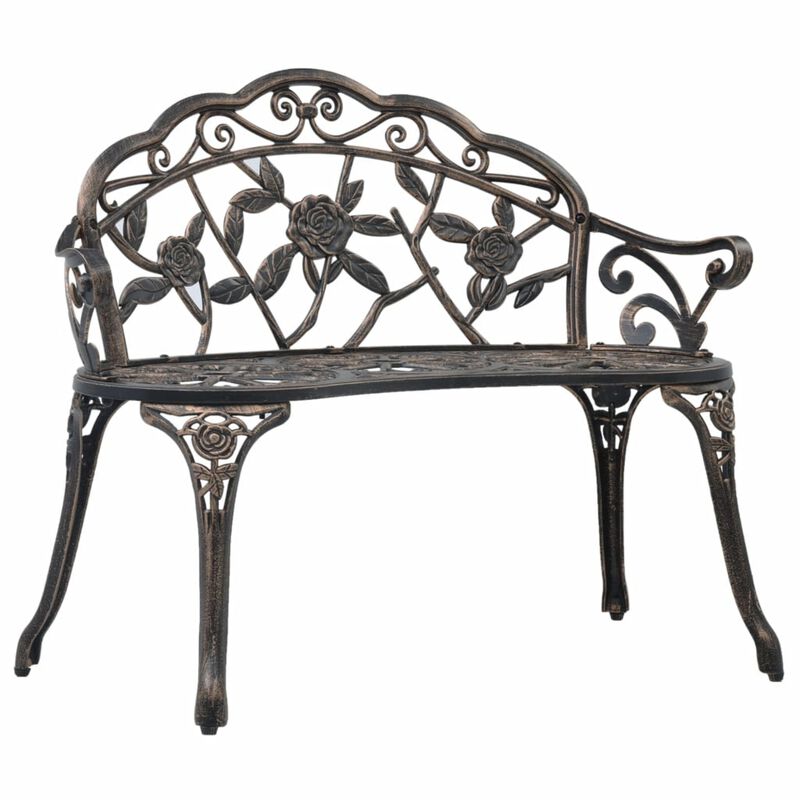 vidaXL Bistro Bench 39.4" Bronze Cast Aluminium