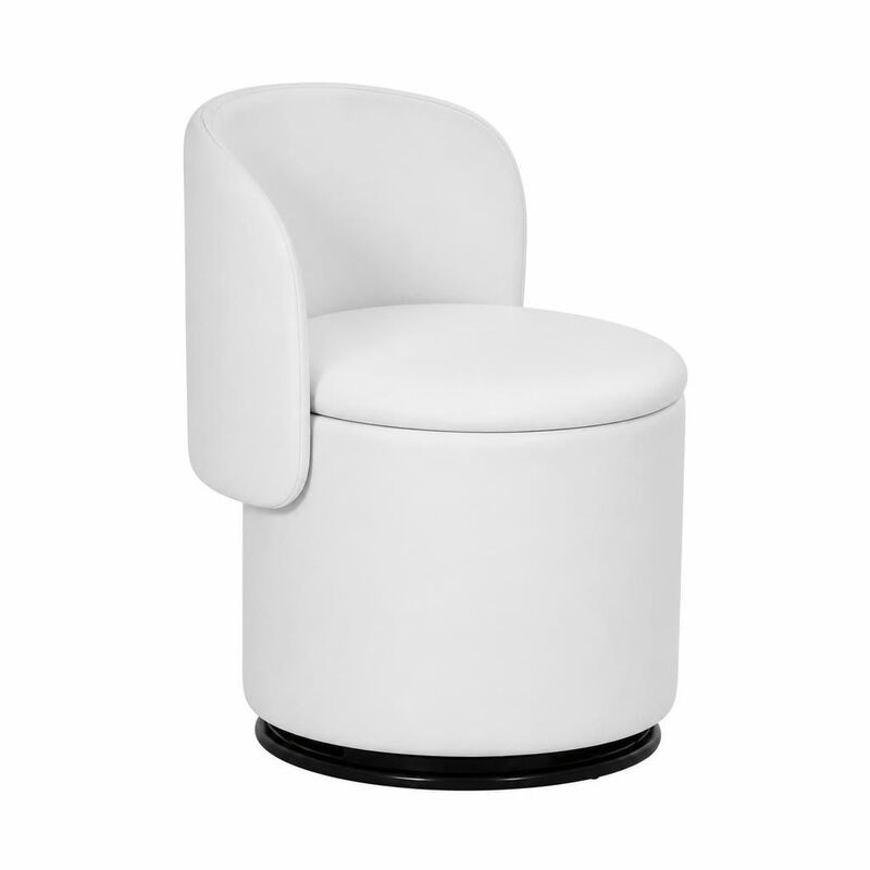 GOODSILO 360-Degree Swivel Upholstered Barrel Chair with Built-in Storage, Multi-Functional Stool for Bedroom Dining, Bonus Cat Bed image number 0