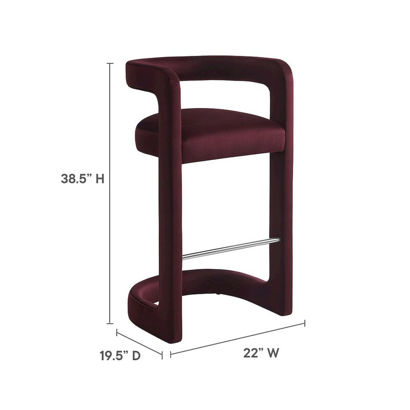 Winslow Performance Velvet Bar Stool image number 1
