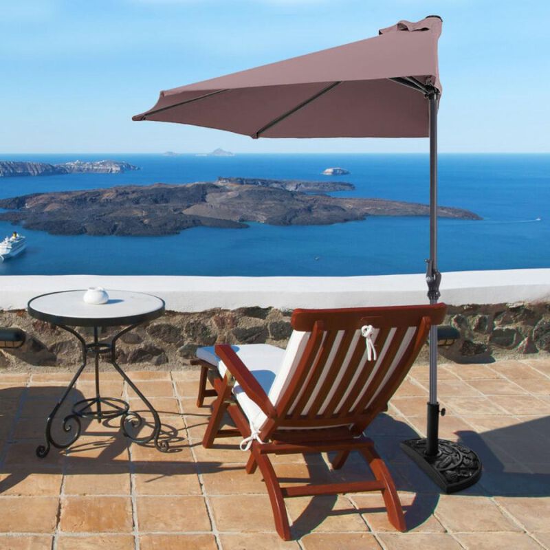 Hivvago Patio Bistro Half Round Umbrella without Weight Base