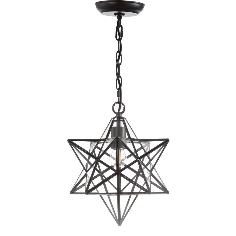 Stella Moravian Star Metal/Clear Glass LED Pendant