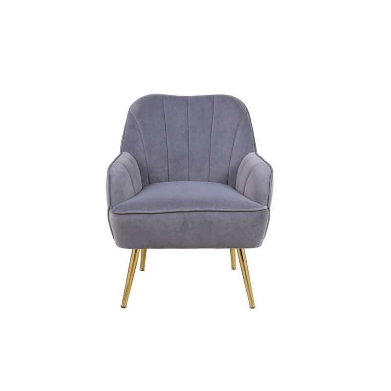 Modern Mid Century Chair velvet Sherpa Armchair for Living Room Bedroom Office Easy Assemble image number 7
