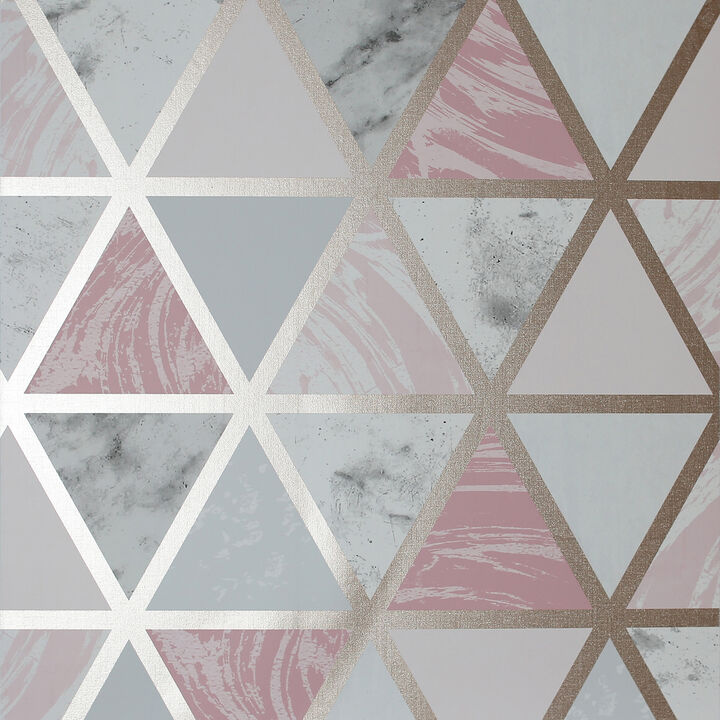 Marcy Pink Triangle Grid Wallpaper (Set of 2)