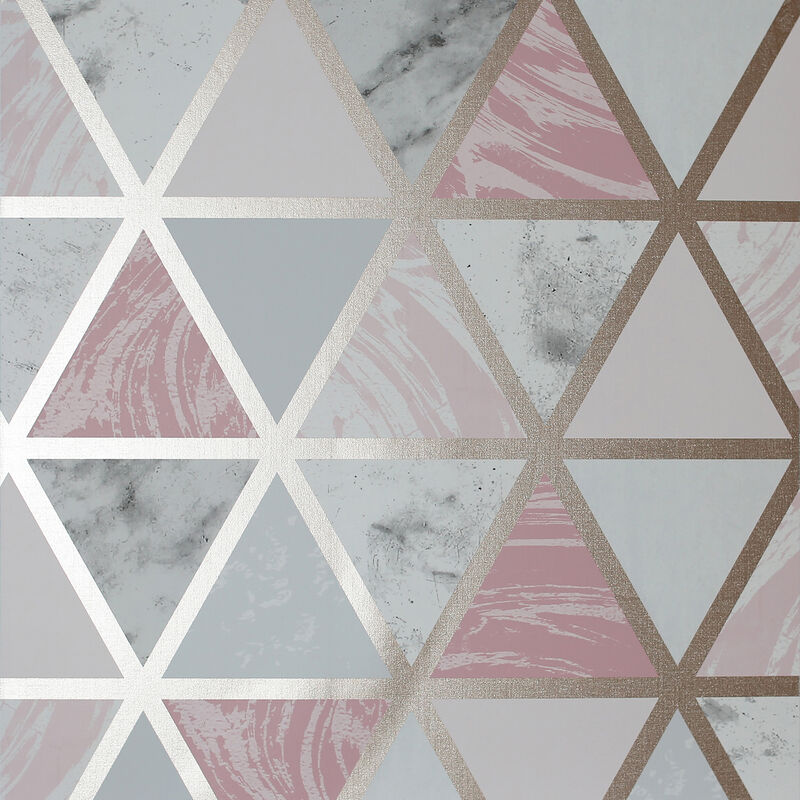 Marcy Pink Triangle Grid Wallpaper (Set of 2) image number 0