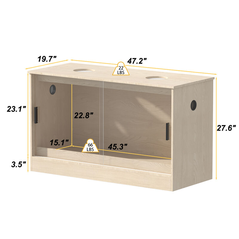 Natural Wooden Hamster Cage Small Animal Habitats/House for Gerbil Dwarf Hamster Guinea Pig Chinchilla with Air Vents image number 9