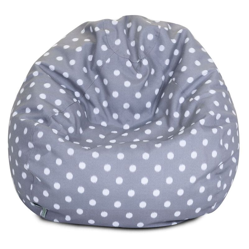Majestic Home Goods Large Bean Bag Ikat Dot Gray
