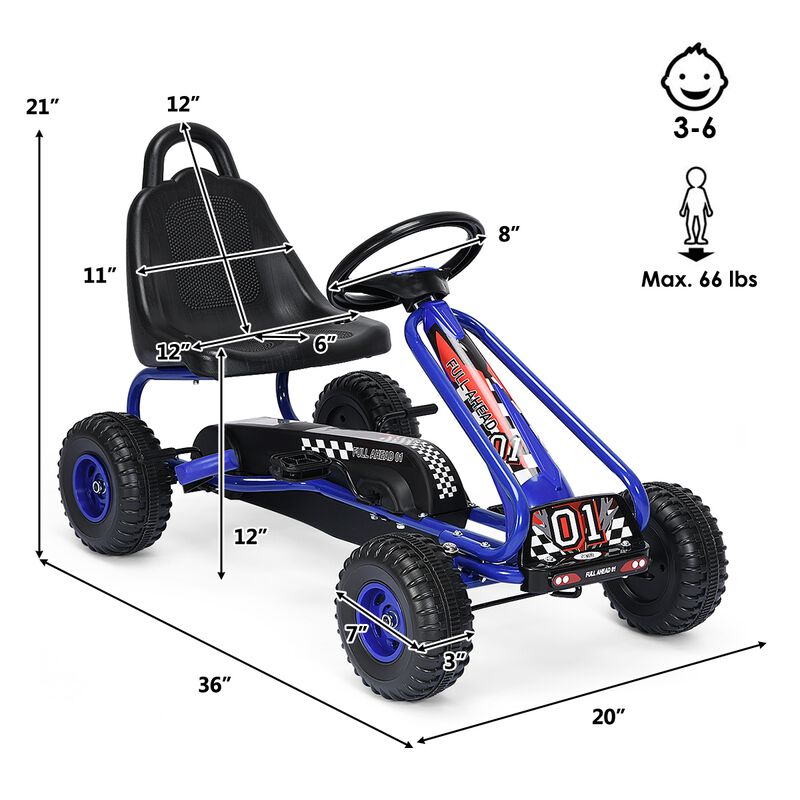 Adjustable Seat Pedal Powered Ride On Car with 4 Wheel Design image number 2