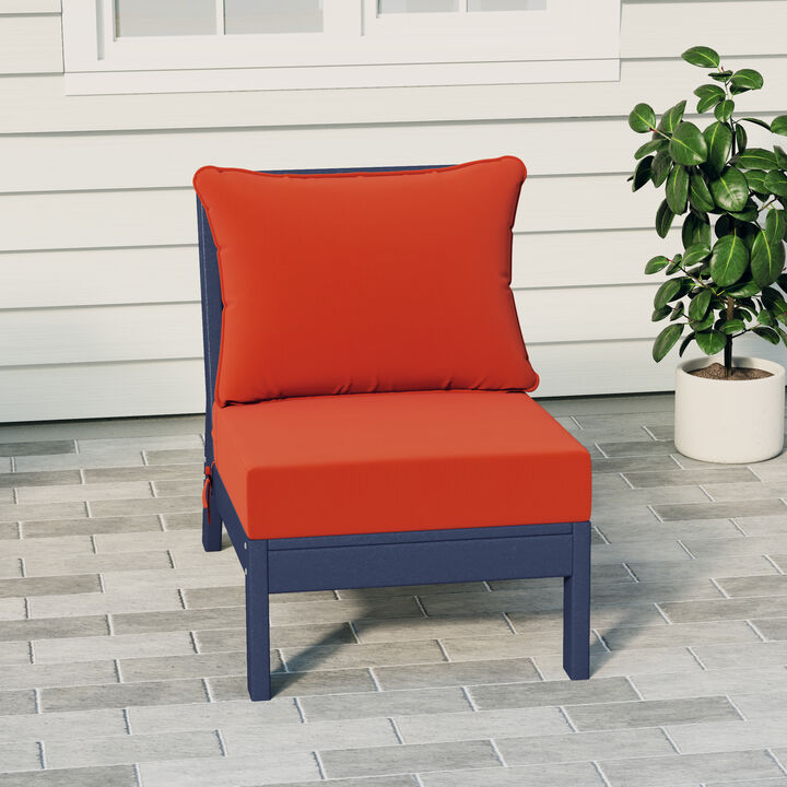 Outdoor HDPE Deep Seating Modular Armless Patio Chair