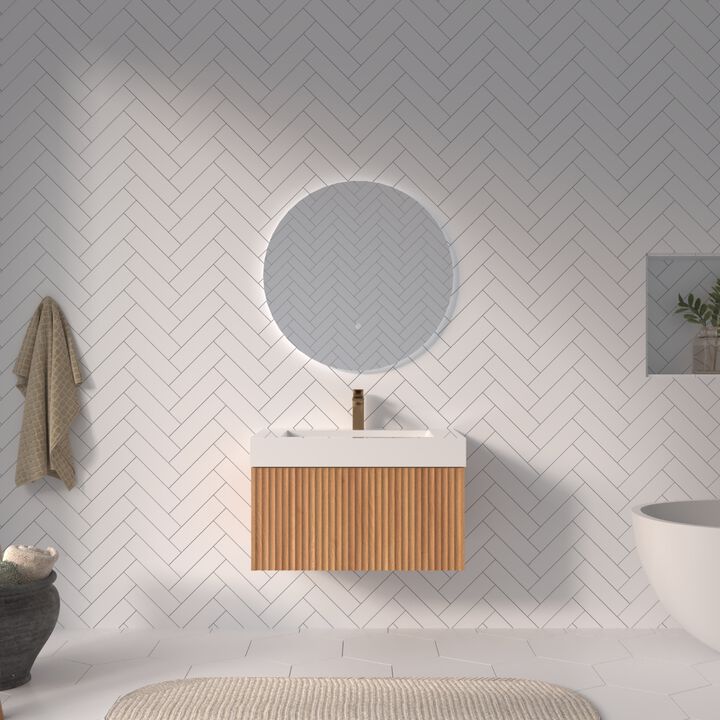ELEMENT ACE Modern Floating Bathroom Vanity with Integrated Basin for Compact Spaces