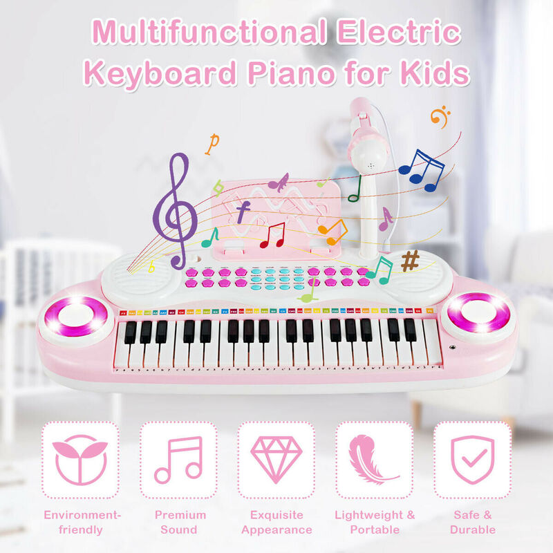 37-Key Electronic Piano Keyboard with Microphone and Multiple Functions image number 7