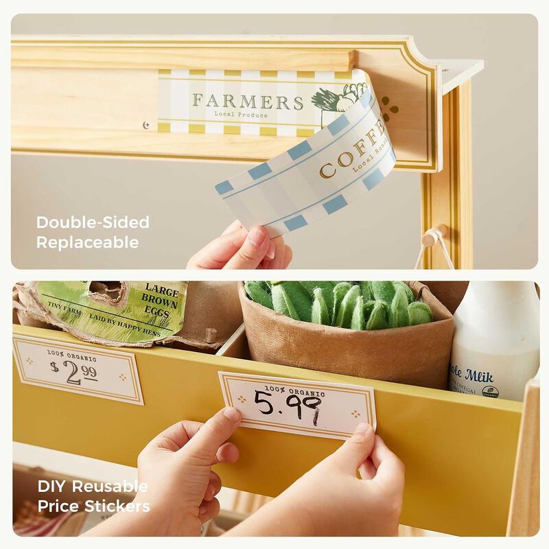 Wooden Play Store Pretend Grocery Store Role Play Toy image number 6