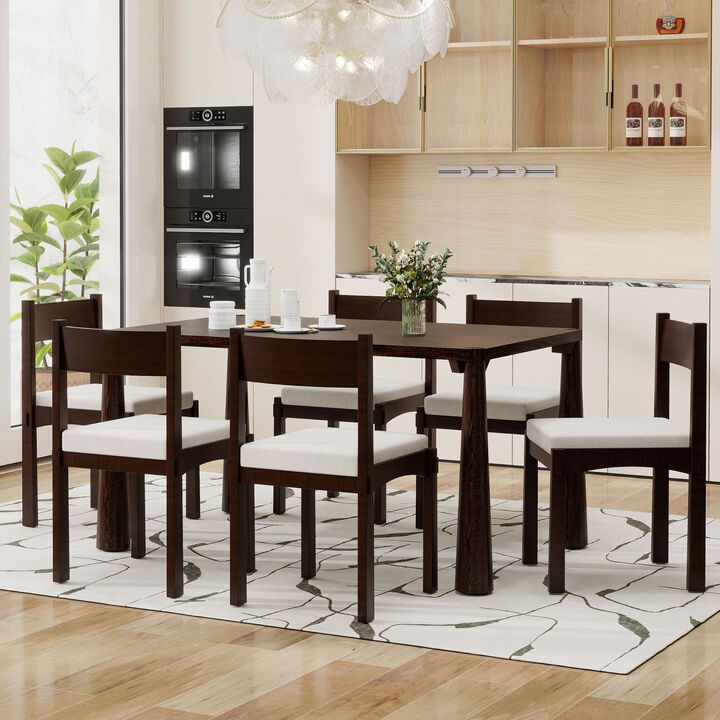 Merax 7-Piece Retro Dining Table Set for 6