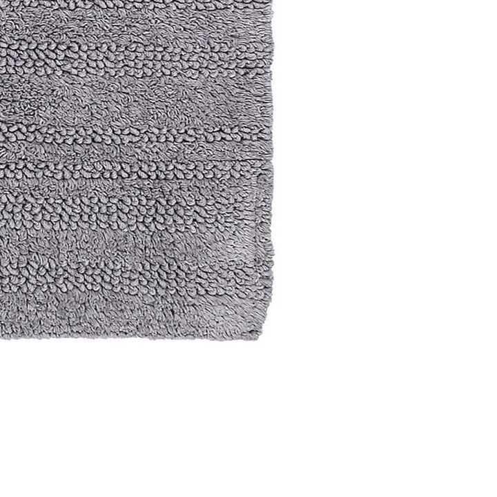 Knightsbridge Luscious Textured Striped All Season Soft Plush Cotton Reversible & Soft Bath Rug