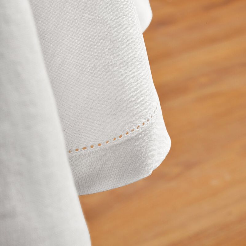 Solino Home 100% Pure Linen Round Tablecloth - Sonoma Hemstitch