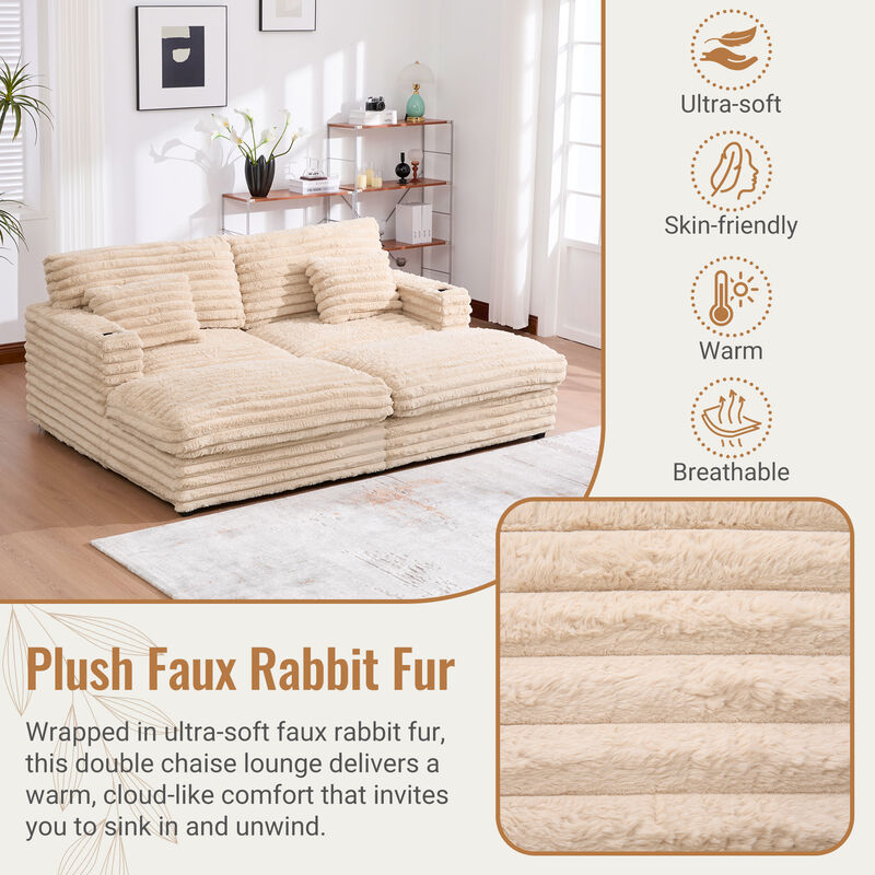 Oversized Chaise Sofa Loveseats image number 4