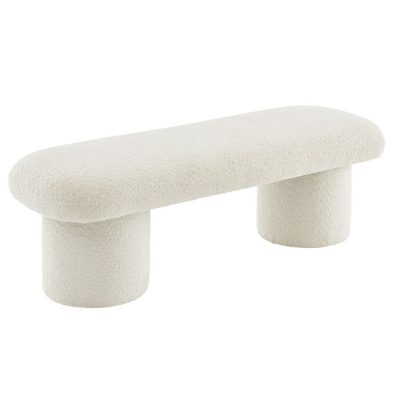 Modway Orla Chenille Upholstered Bench in Cream image number 8