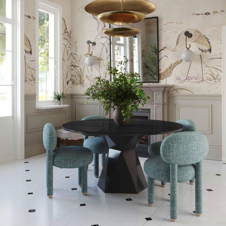 Casafoyer Manu Teal Nubby Performance Fabric Side Chair