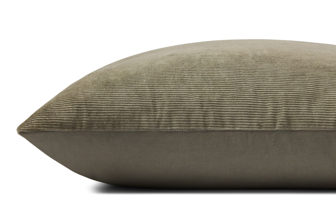 Beatrice PMH0048 Olive 22''x22'' Down Pillow by Magnolia Home by Joanna Gaines x Loloi