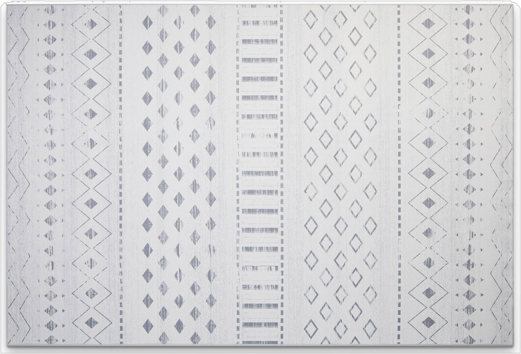 HomeRoots Geometric Distressed Area Rug