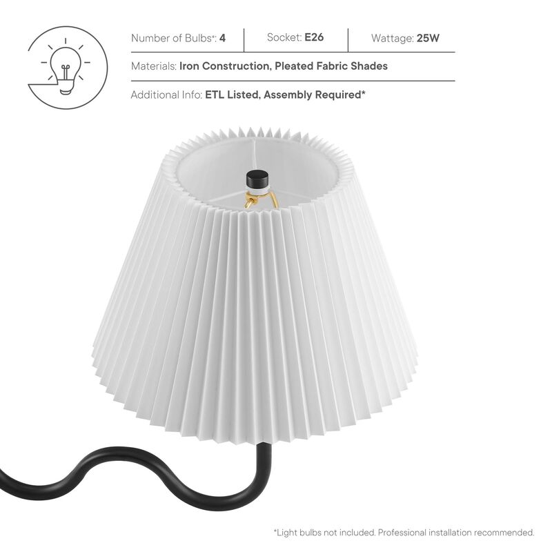 Wave Squiggle 4-Arm Pendant Light image number 1