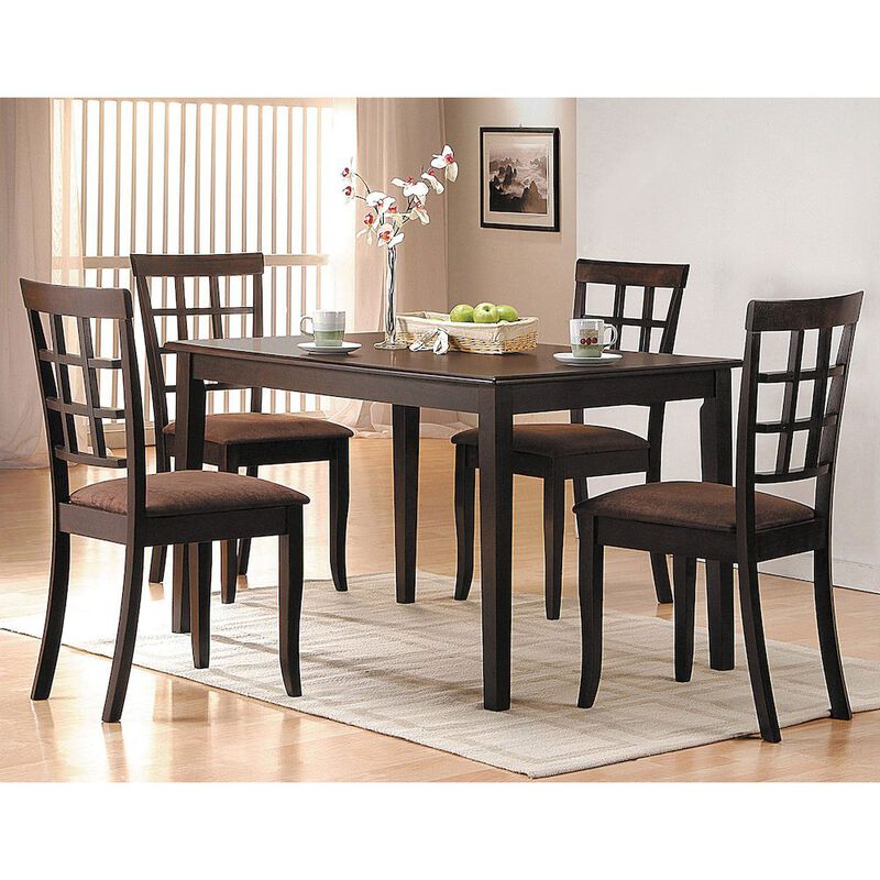 Simple Relax Rectangular Wooden Dining Table in Espresso Finish image number 1