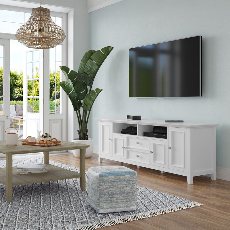 Amherst 72 inch Wide Solid Wood Transitional TV Stand in White image number 3