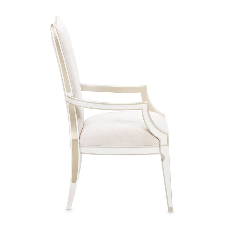 Michael Amini La Marisia Dining Arm Chair, Set of 2 - Tranquil/Creamy Pearl