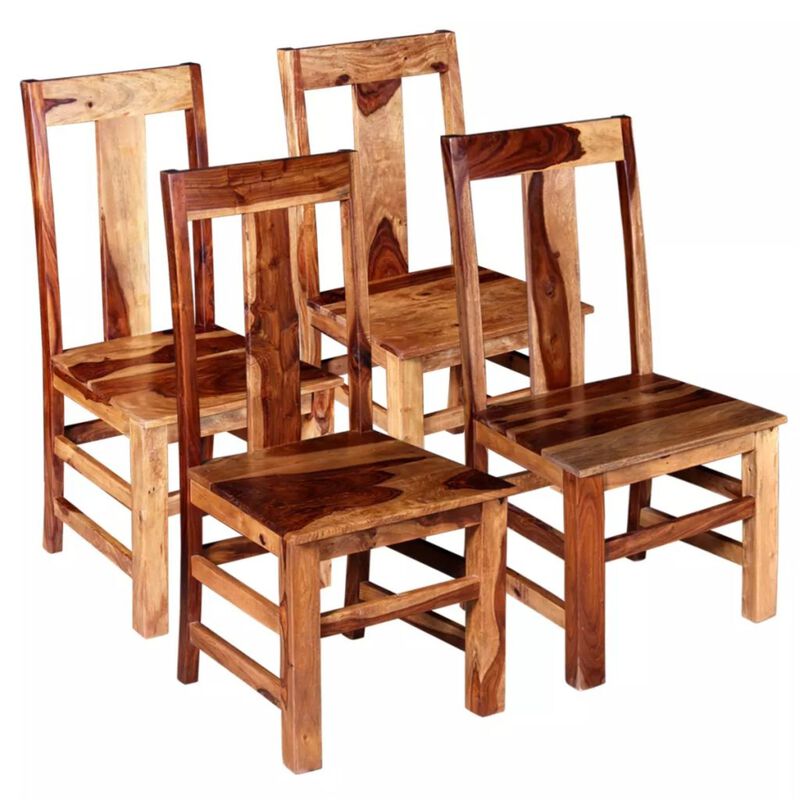 vidaXL Dining Chairs 4 pcs Solid Sheesham Wood