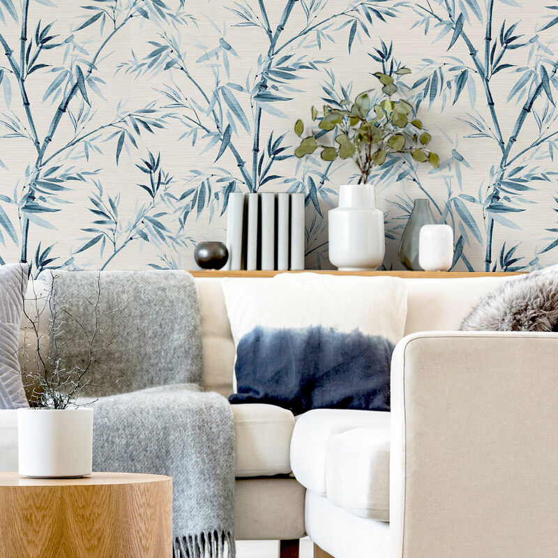 Moriko Blue Bamboo Wallpaper image number 1