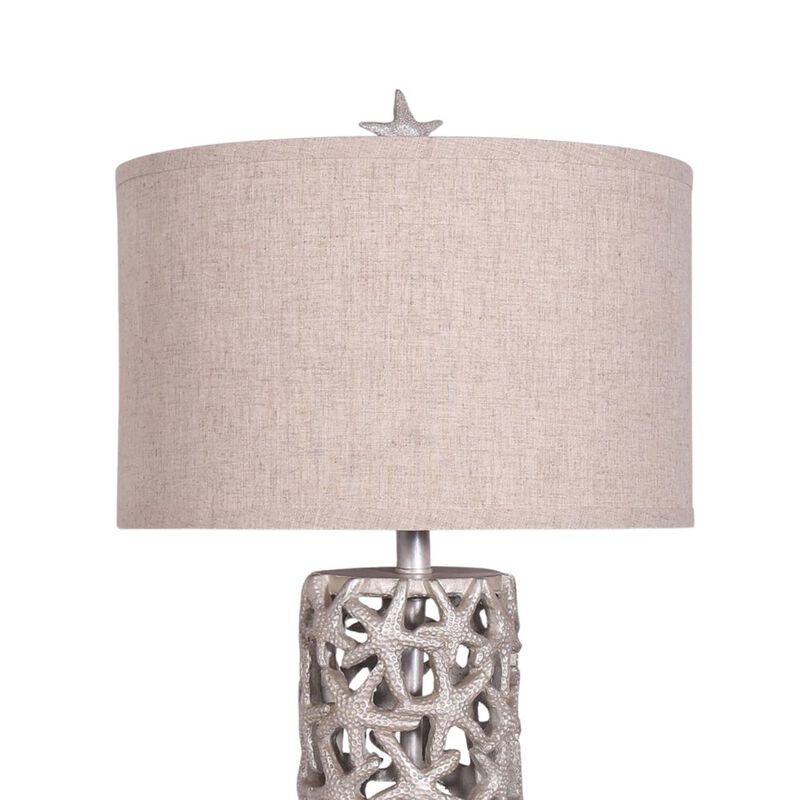Lux Lighting Darla 30 Poly Star Table Lamp -Beige, (Set of 2)