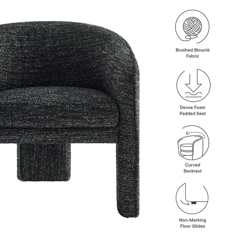 Greer Boucle Fabric Upholstered Accent Armchair image number 2