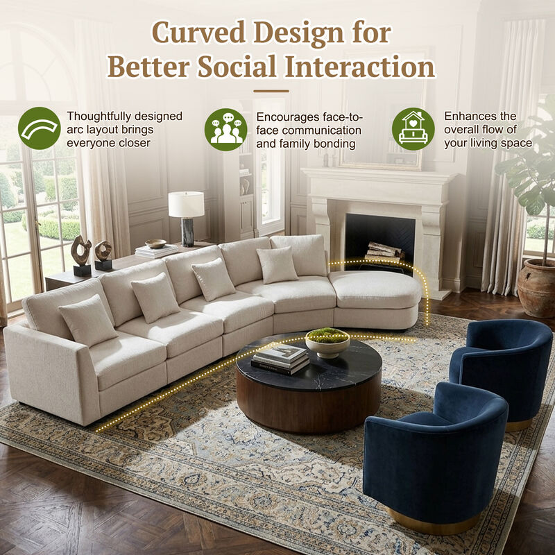 Fimerl Oversized Chenille Sectional Sofa image number 3