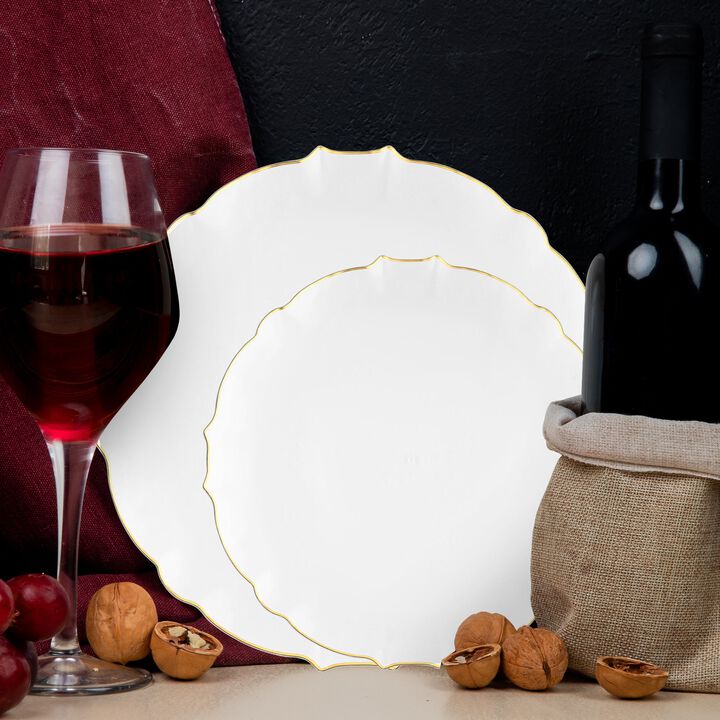 Pearl Pink Round Lotus Plastic Dinnerware Value Set (120 Sets)