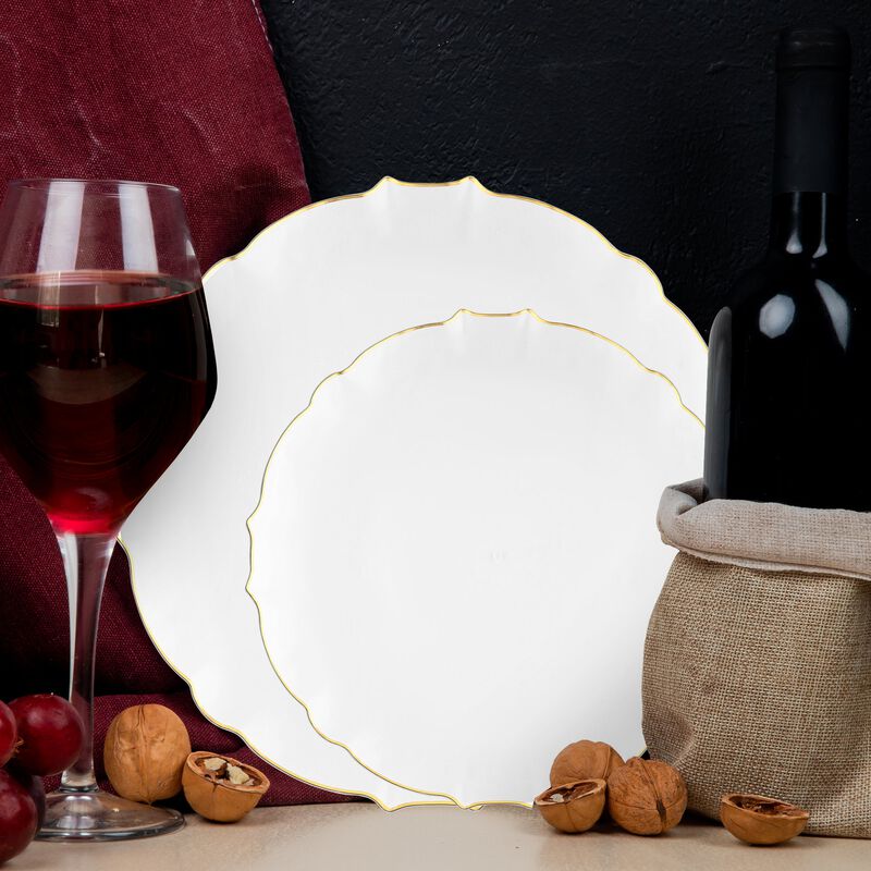 Pearl Pink Round Lotus Plastic Dinnerware Value Set (120 Sets) image number 1