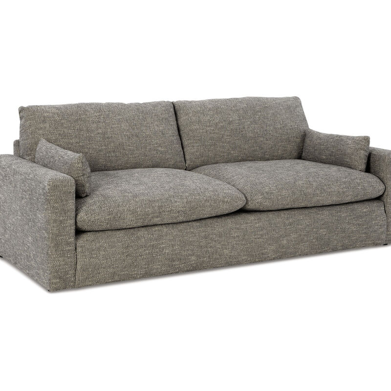 Yezi Loveseat, 90 Inch, 2 Pillows, Granite Gray Polyester, Foam Fill image number 0