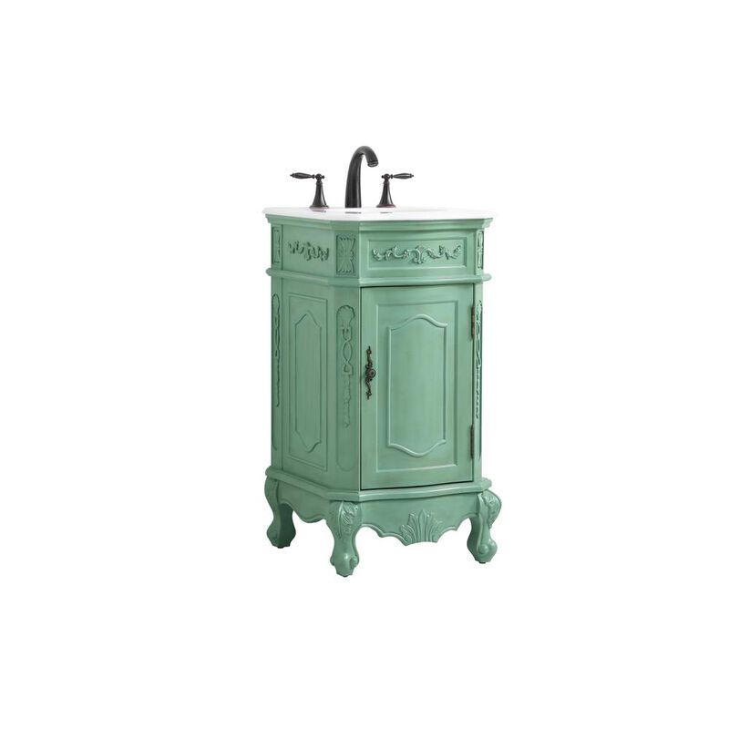 Elegant Kitchen and Bath 19 inch Single Bathroom vanity in vintage mint