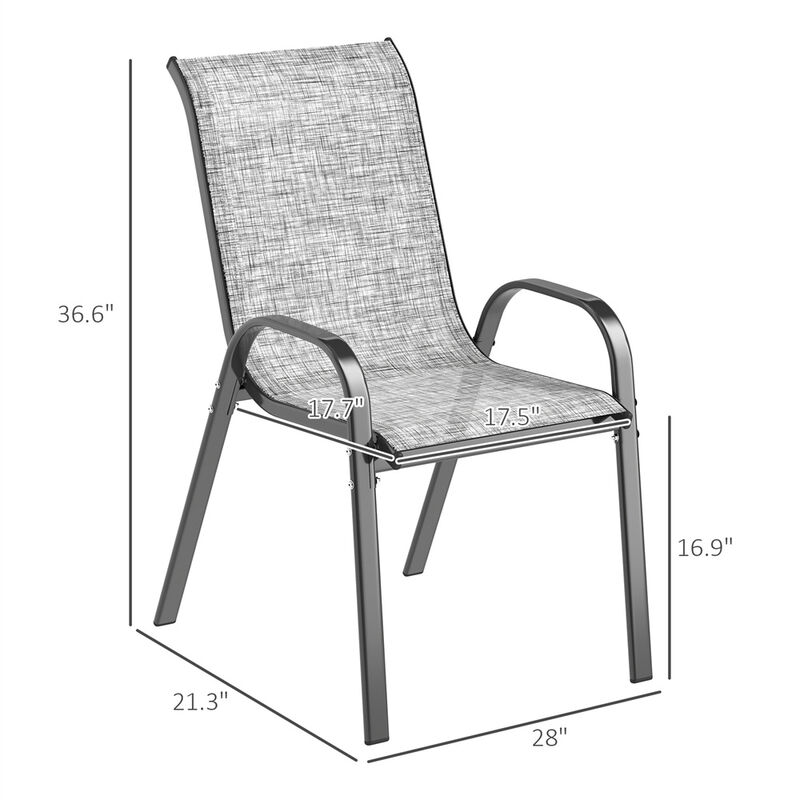 Set of 4 Outdoor Dining Chairs, Durable and Comfortable Seating for Patio or Backyard image number 2