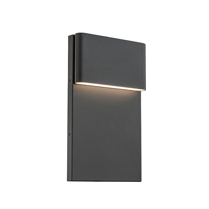 1-Light H15 in Modern Simple Square 13W Integrated LED Outdoor Wall Sconce with Dusk to Dawn Sensor in Matte Black for Porch Patio