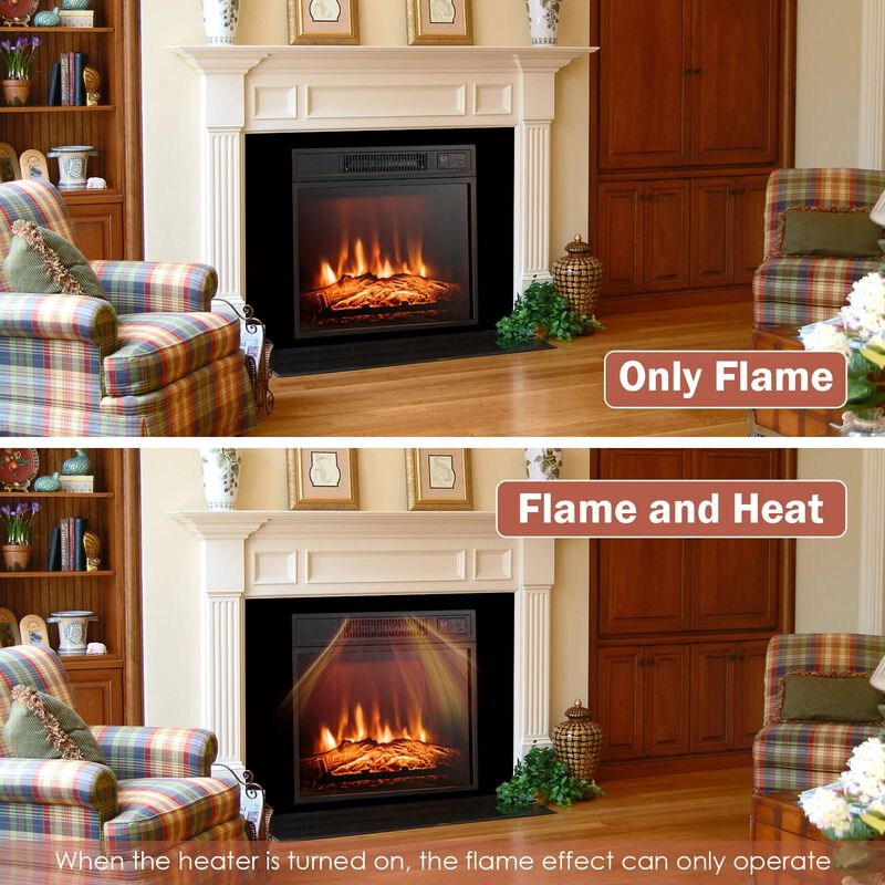Mondawe 18" Electric Fireplace - 3D Flame & 1400W Heater