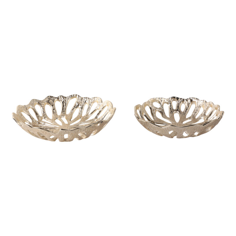 S/2 Metal Cut-out Flower Bowls image number 3
