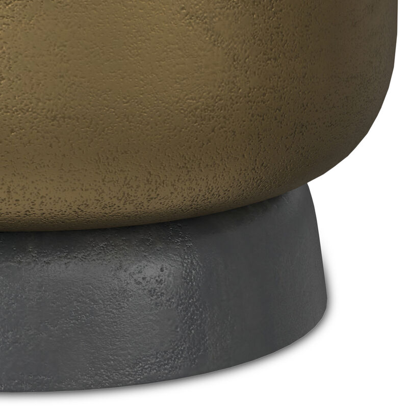 Cody Contemporary 16 inch Wide Cast Aluminum Side Table in Antique Brass/Antique Bronze, Fully Assembled