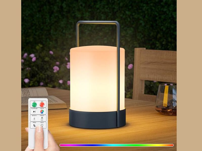 Outdoor Cordless LED Lantern Table Lamp IP44 Waterproof RGB Portable Handle image number 1