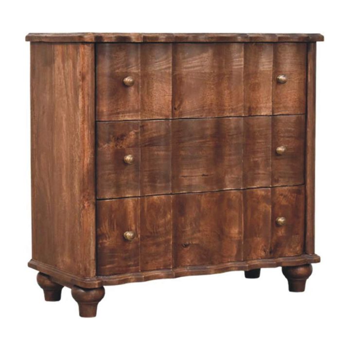 Artisan Furniture Solid Wood Camille Chest,Brown,3-Drawers