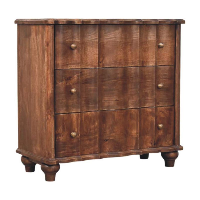 Artisan Furniture Solid Wood Camille Chest,Brown,3-Drawers image number 1