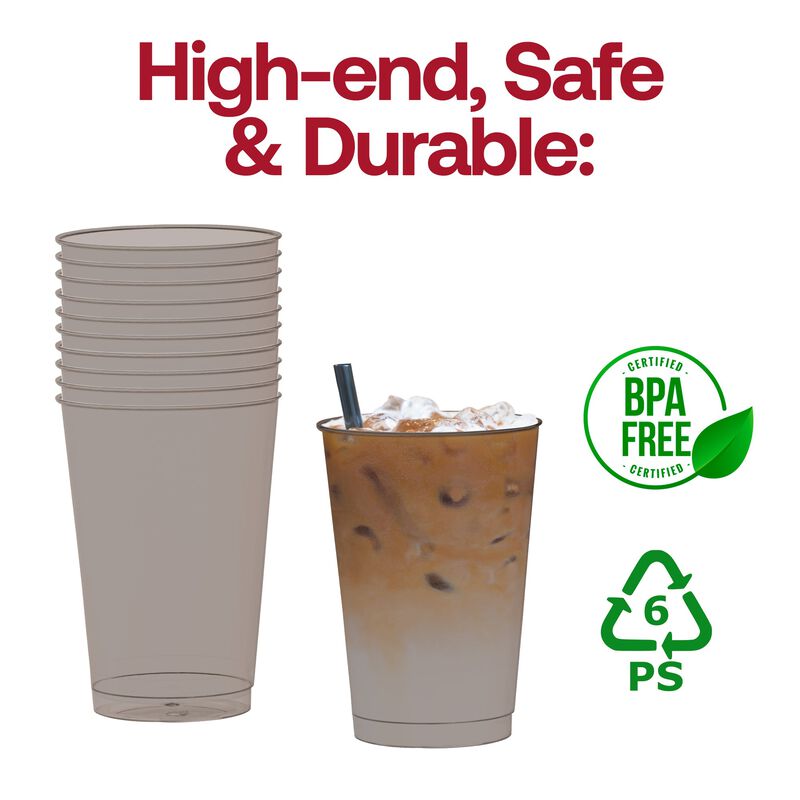 12 oz. Clear Black Plastic Party Cups (240 Cups) image number 5