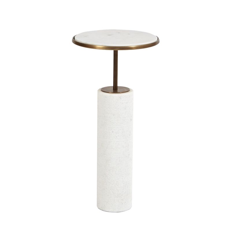 Tall Cored Marble Table-Bronze